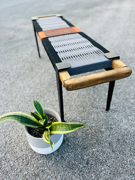 Mid-Century Modern Style Handmade Entryway Bench