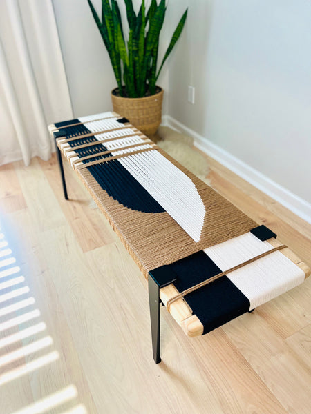 Mid-Century Modern Style Handmade Entryway Bench