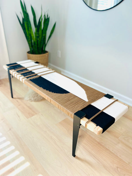 Mid-Century Modern Style Handmade Entryway Bench