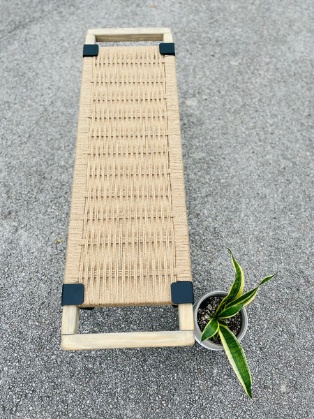 (Jute) Mid-Century Modern Style Handmade Entryway Bench