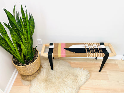 Mid-Century Modern Style Handmade Entryway Bench