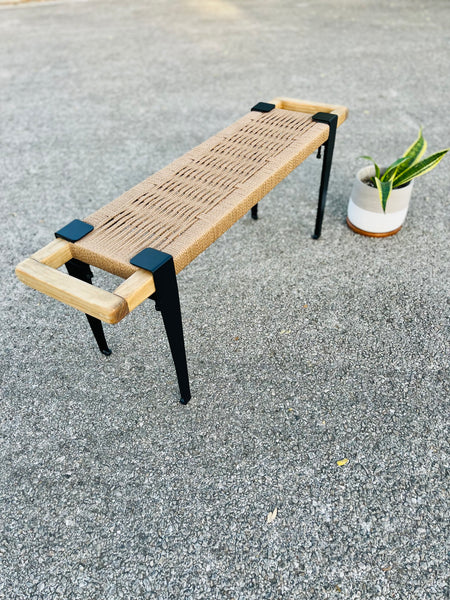 Mid-Century Modern Style Handmade Entryway Bench