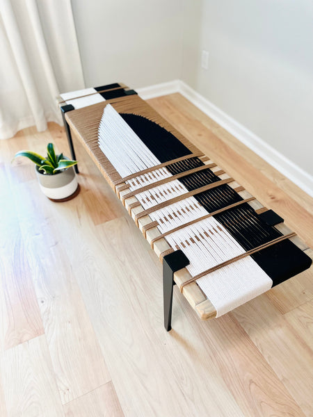 Mid-Century Modern Style Handmade Entryway Bench