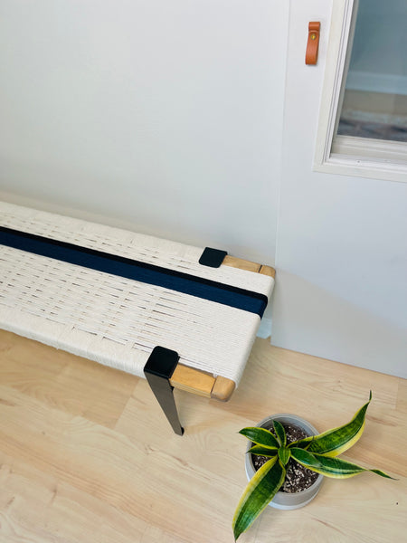 Mid-Century Modern Style Handmade Entryway Bench