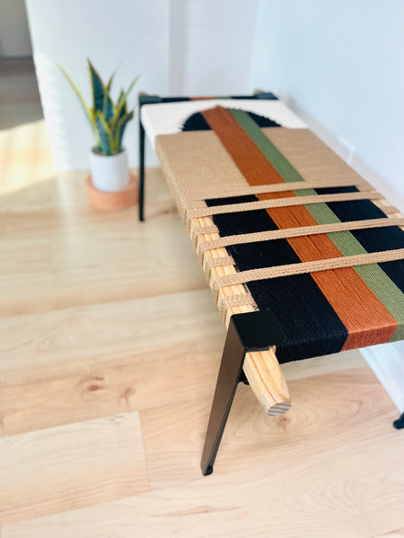 Mid-Century Modern Style Handmade Entryway Bench