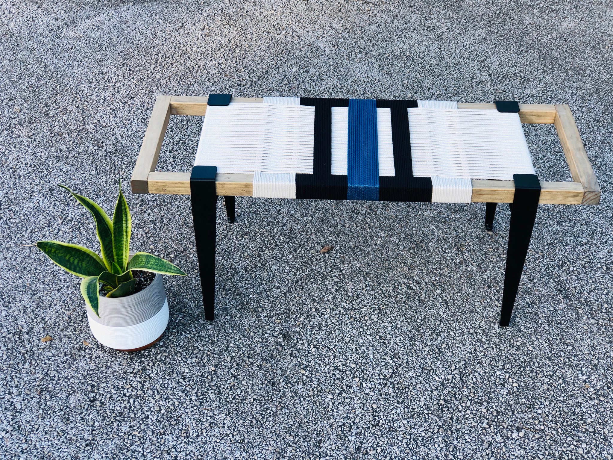 Mid-Century Modern Style Handmade Entryway Bench