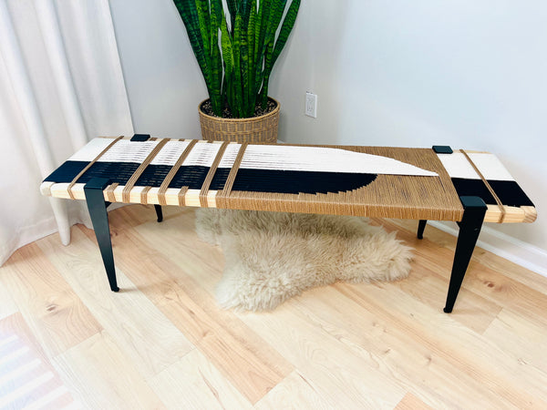 Mid-Century Modern Style Handmade Entryway Bench