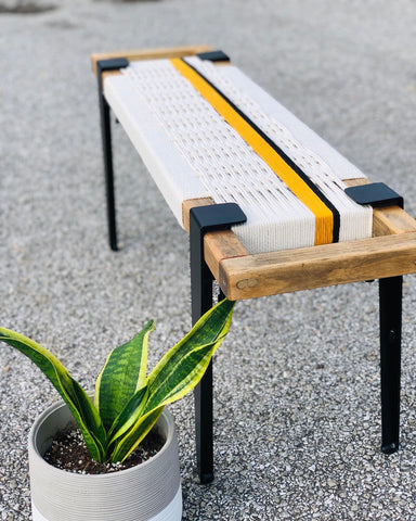 Mid-Century Modern Style Handmade Entryway Bench