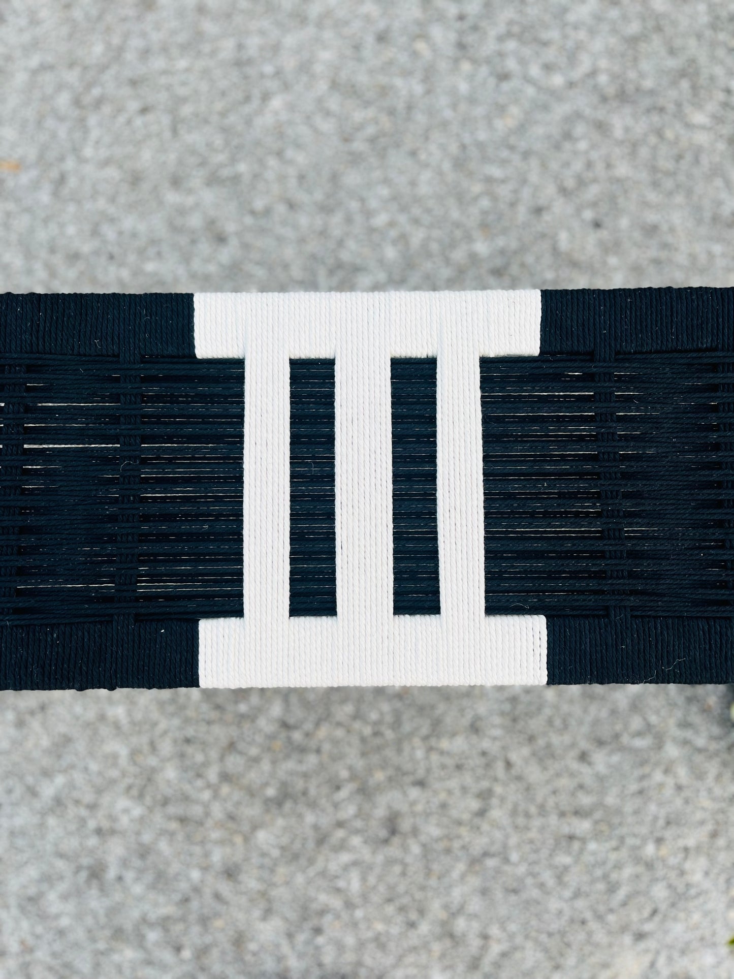 Mid Century Bench | Custom Size Woven Entryway Seating With Matte Black Legs