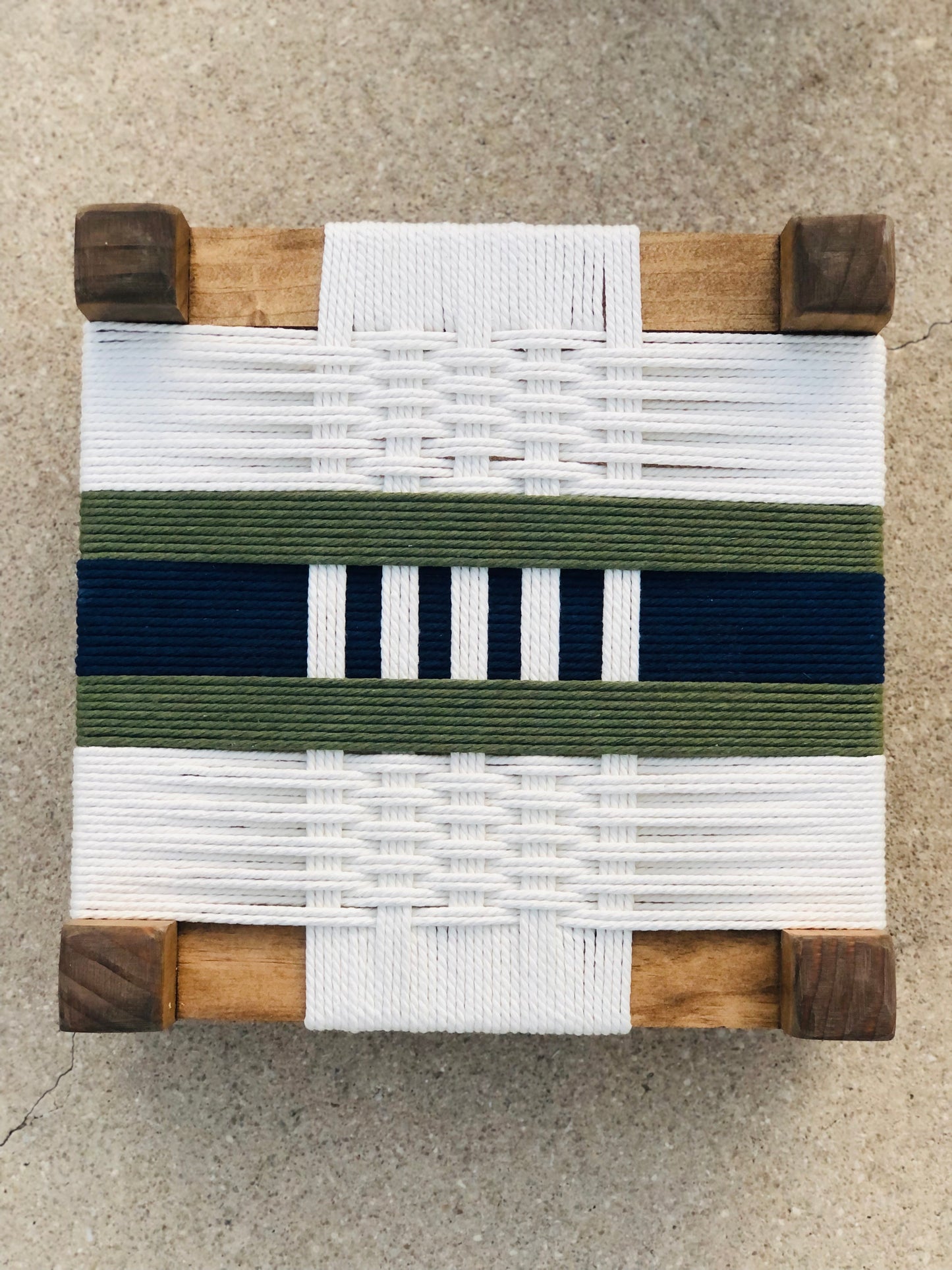 Mid-Century Modern Style Woven Indoor Plant Stand