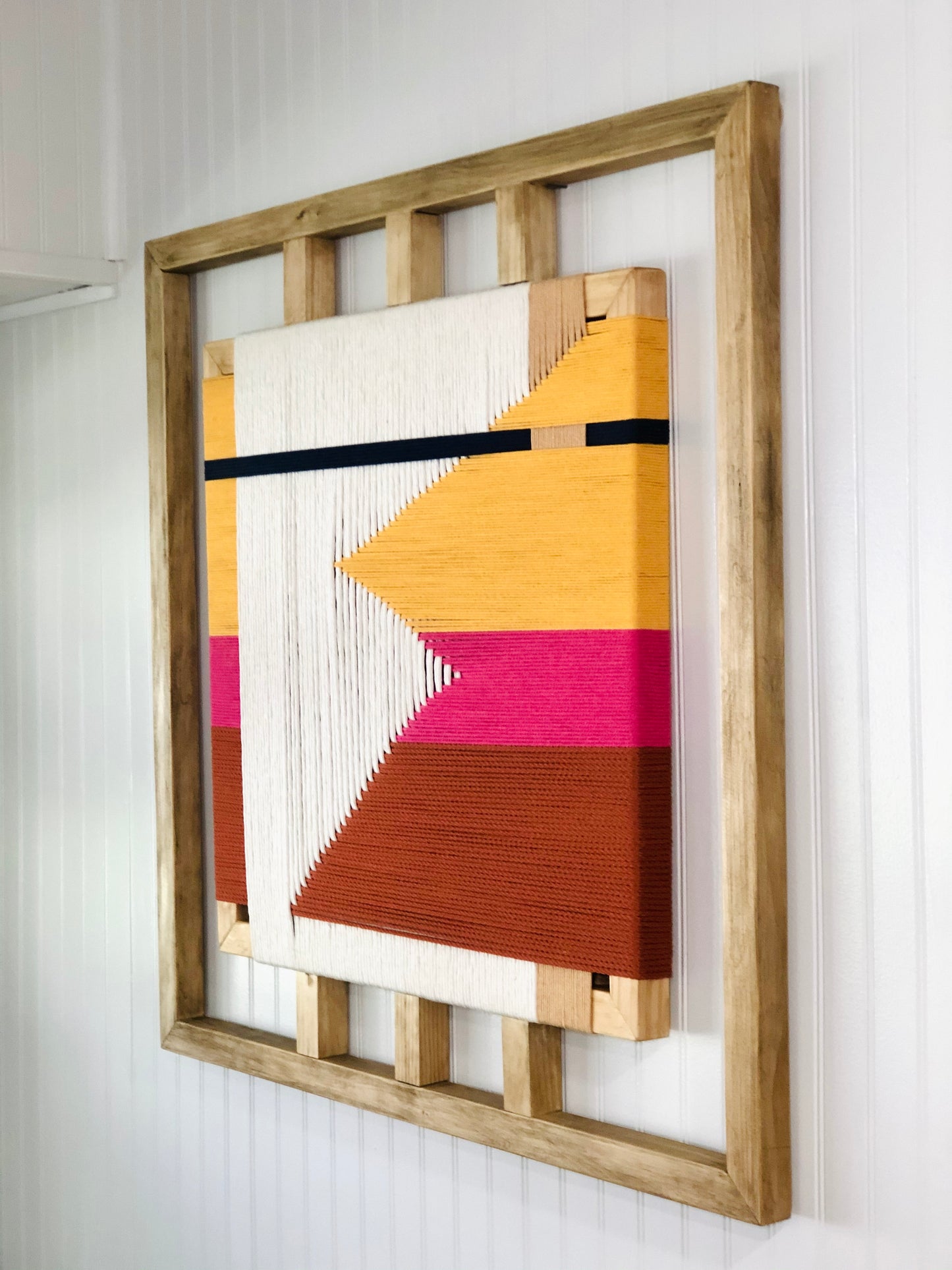 Mid-Century Modern Woven Wall Art ║Handcrafted Wall Decor