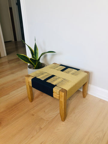 Mid-Century Modern Style Woven Indoor Plant Stand